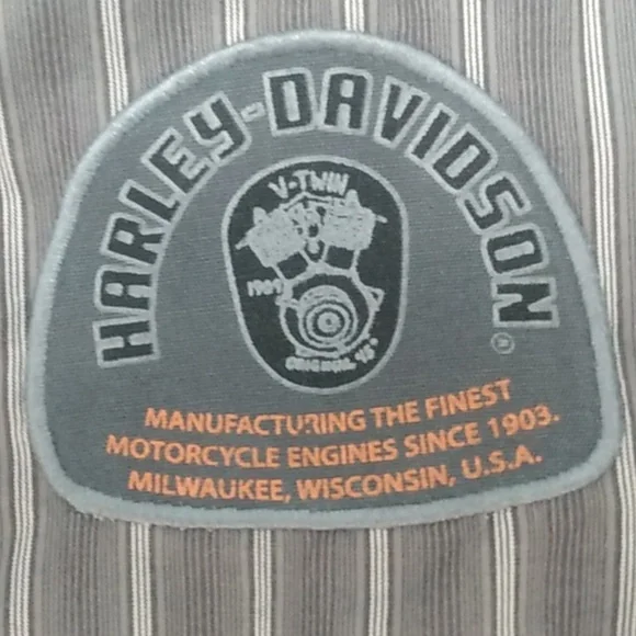 Vintage Harley Davidson Genuine Motor Cloths Striped Button Down Vest - Picture 9 of 16